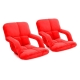 2X Foldable Lounge Cushion Adjustable Floor Lazy Recliner Chair with Armrest Red