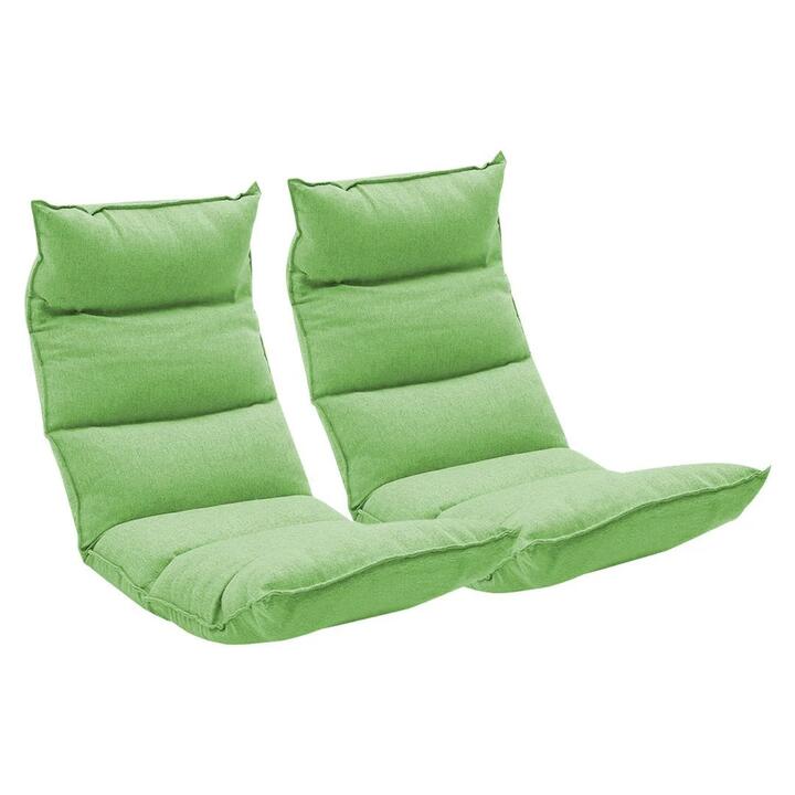2X Foldable Tatami Floor Sofa Bed Meditation Lounge Chair Recliner Lazy Couch Green