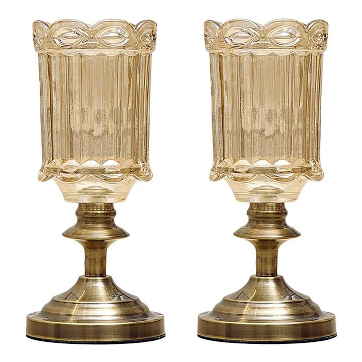 28.5cm Transparent Glass Flower Vase with Metal Base Filler Vase