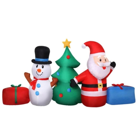 2.7M Christmas Inflatable Tree Snowman Lights Outdoor Decorations
