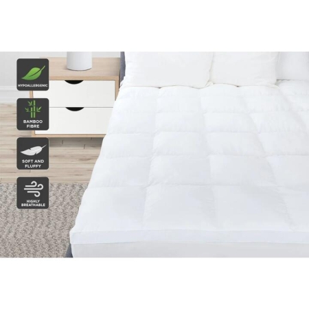 1000GSM Bamboo Fibre Pillowtop Mattress Topper - King - King