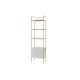 4-Tier Wooden Narrow Bookcase Display Shelf W/ 1 Door Metal Frame Edinburgh Collection - White - White