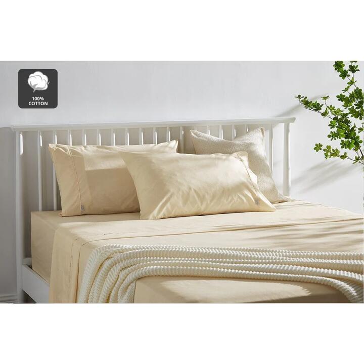 300TC Classic Percale Sheet Set - Sand