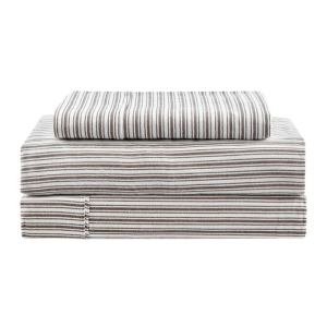 150GSM Stripes Flannelette Bed Sheet Set - Dark Oak