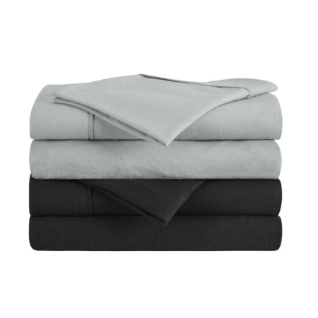 180GSM Cotton Flannelette Bed Sheet Set - Charcoal