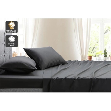 1000TC Cotton Rich Bed Sheet Set - Forged Iron