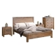 4 Pieces Bedroom Suite in Solid Wood Veneered Acacia Construction Timber Slat King Size Chocolate Colour Bed