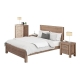 4 Pieces Bedroom Suite in Solid Wood Veneered Acacia Construction Timber Slat Single Size Oak Colour Bed