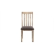 2x Wooden Frame Leatherette in Solid Acacia Wood & Veneer Dining Chairs in Oak Colour