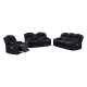 3+2+1 Seater Electric Recliner Stylish Rhino Fabric Black Lounge Armchair with LED Features