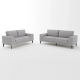 3+2 Seater Sofa Light Grey Fabric Lounge Set for Living Room Couch with Solid Wooden Frame Black Legs