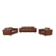3+2+1 Seater Sofa Brown Faux Leather Lounge Set for Living Room Couch with Wooden Frame