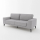 3 Seater Sofa Light Grey Fabric Lounge Set for Living Room Couch with Solid Wooden Frame Black Legs