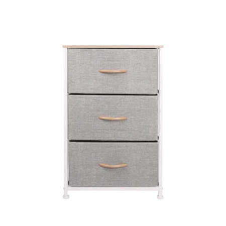 3-Tier Chest Of Drawer Drawer Storage Cabinet - Light Grey