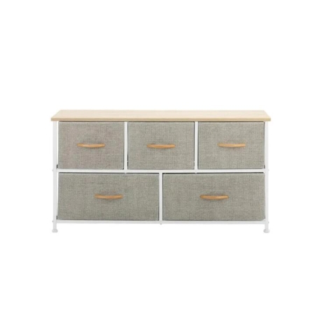 5 Drawer Storage Chest Beige