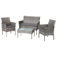 4 Seater Outdoor Sofa Set Wicker Setting Table Chair Furniture Grey
