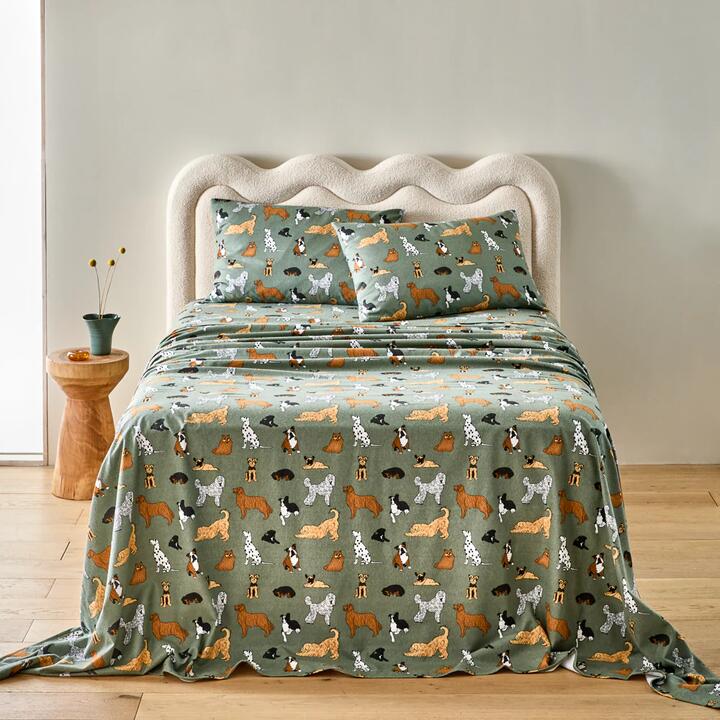 MyHouse Printed Flannelette Sheet Set-Single