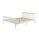 Design Square Wooden Timber Solid Pine Queen Size Bed Frame - White/Natural