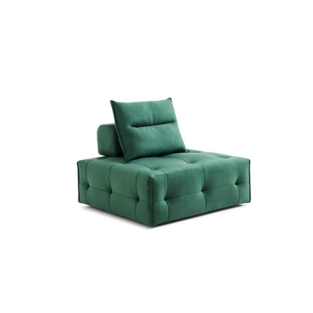 Design Square Single Modern Modular Relaxing Accent Lounge Sofa Chair - Green