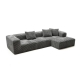 Design Square Modern Fabric Modular L-Shape Lounge Sofa Couch - Light Grey