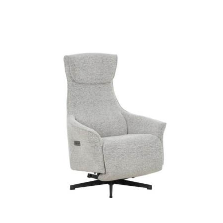 Design Square Fabric Electric Recliner Relaxing Lounge Accent Armchair With Massage - Light Grey