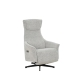 Design Square Fabric Electric Recliner Relaxing Lounge Accent Armchair With Massage - Light Grey