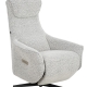 Design Square Fabric Electric Recliner Relaxing Lounge Accent Armchair - Light Grey