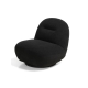 Design Square Fabric Swivel Modern Relaxing Stylish Lounge Accent Chair Black