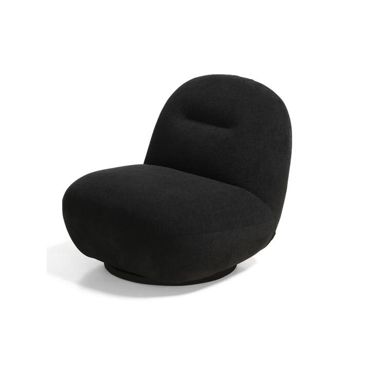 Design Square Fabric Swivel Modern Relaxing Stylish Lounge Accent Chair Black