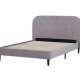 Design Square Boucle Fabric Modern Bed Frame With Headboard Queen Size - Light Grey