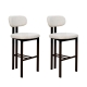 HomeStar Set Of 2 Eloise Boucle Fabric Kitchen Counter Bar Stools Metal Legs Cream/Black