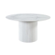 HomeStar Sonata Sintered Stone Marble Look Round Kitchen Dining Table 120cm Wooden Legs White
