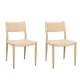 HomeStar Set Of 2 Cayman Rope Seating Kitchen Dining Chair Wooden Legs Natural