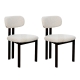 HomeStar Set Of 2 Eloise Boucle Fabric Kitchen Dining Chair Metal Legs Cream/Black