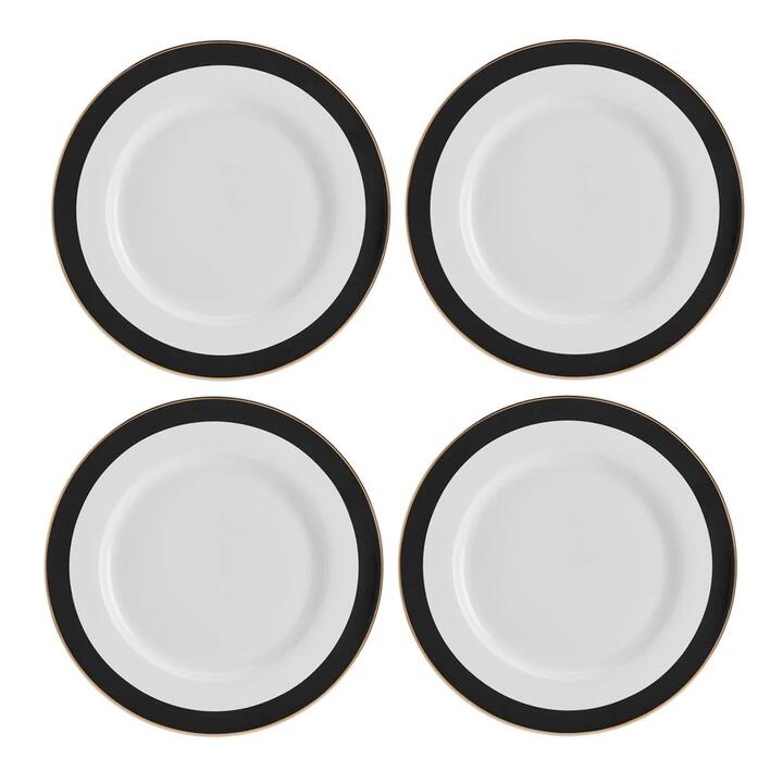 Mikasa Luxe Deco 4 Piece Fine China Dinner Plate Set 27.5cm