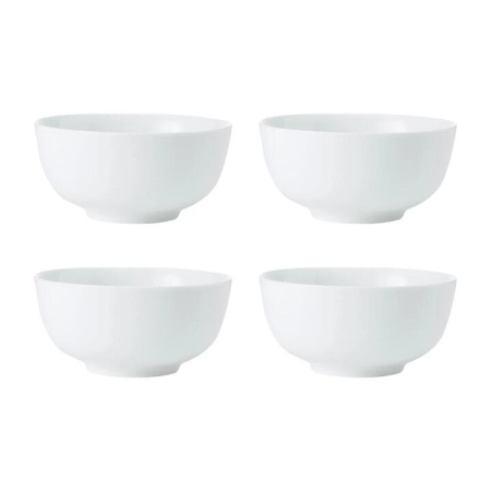 Mikasa Chalk 4 Piece Porcelain Cereal Bowl Set 14cm White