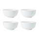 Mikasa Chalk 4 Piece Porcelain Cereal Bowl Set 14cm White