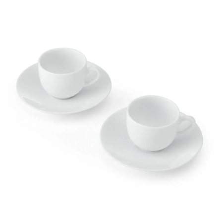 Mikasa Chalk Set of 2 Porcelain Espresso Cups and Saucers 90ml