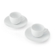 Mikasa Chalk Set of 2 Porcelain Espresso Cups and Saucers 90ml