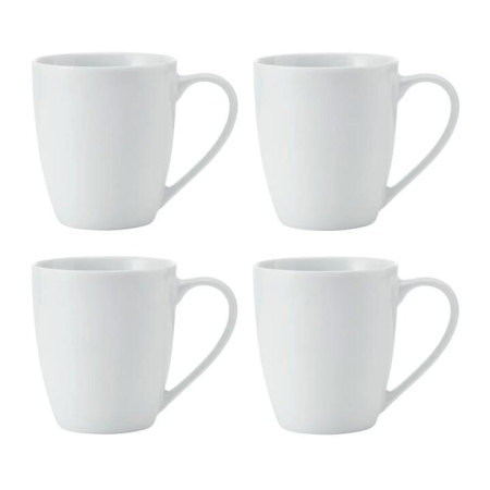 Mikasa Chalk 4 Piece Porcelain Mug Set 380ml White