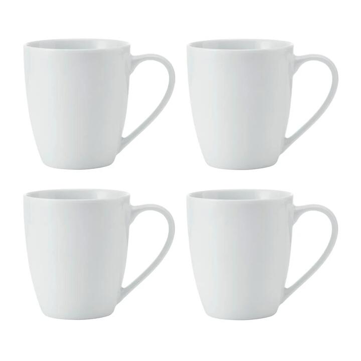 Mikasa Chalk 4 Piece Porcelain Mug Set 380ml White