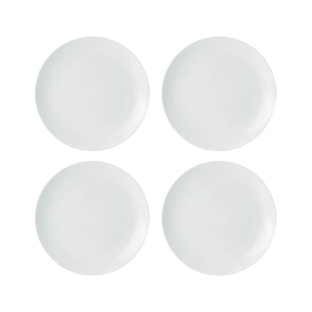 Mikasa Chalk 4 Piece Porcelain Side Plate Set 21cm White