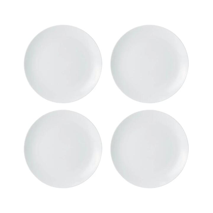 Mikasa Chalk 4 Piece Porcelain Side Plate Set 21cm White