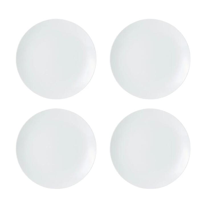 Mikasa Chalk 4 Piece Porcelain Dinner Plate Set 27cm White