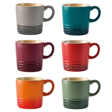 Baccarat Le Connoisseur Set of 6 Stoneware Mugs 350ml - Limited Edition