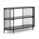 Design Square Connell Modern Sideboard Buffet Unit W/ 3- Open Shelf Oval - Black