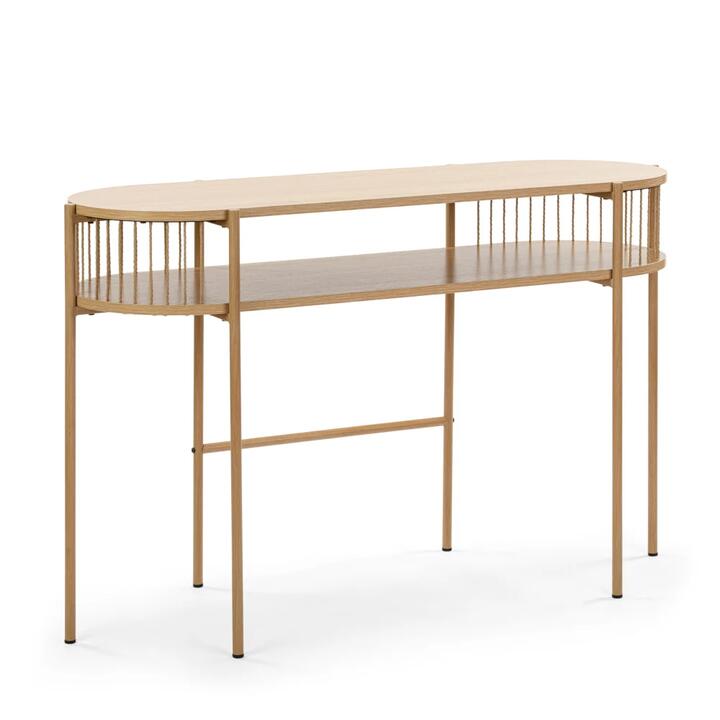 Design Square Connell Modern Wooden Hallway Console Hall Oval Table - Oak