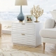 Design Square Luther Modern Classic Wooden End Lamp Side Table 2-Drawers White