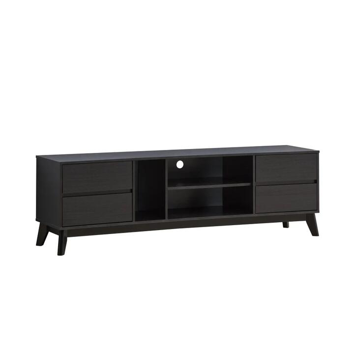 Design Square Audrew Lowline TV Stand Entertainment Unit 180cm W/ 4-Doors Walnut