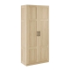 Design Square Caddo 2-Doors Tall Broom Cupboard 5-Tier Storage Cabinet Oak